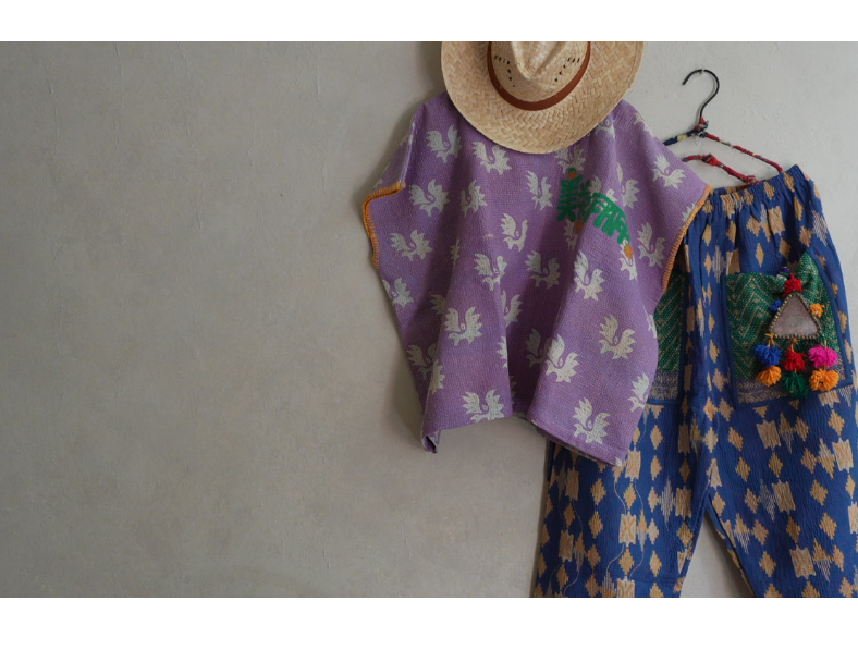 kantha Hindi 木印寬版上衣*薰衣紫 5