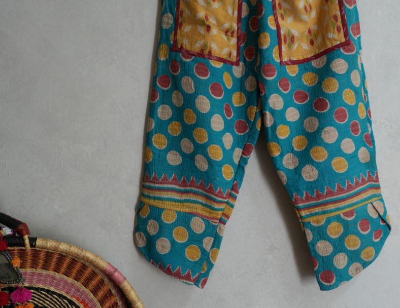 kantha 老甘達口袋褲*藍點點 4