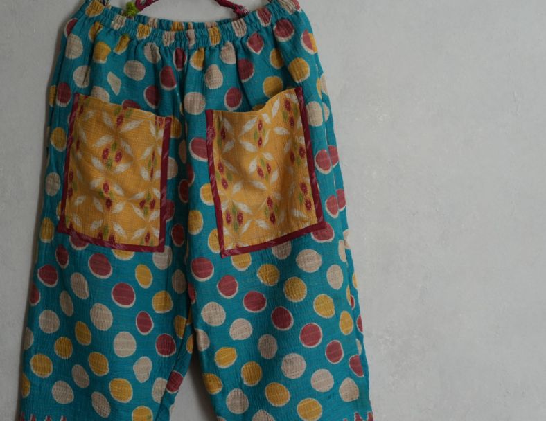 kantha 老甘達口袋褲*藍點點 2