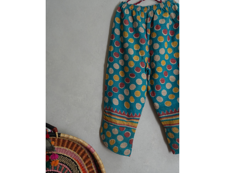kantha 老甘達口袋褲*藍點點 3