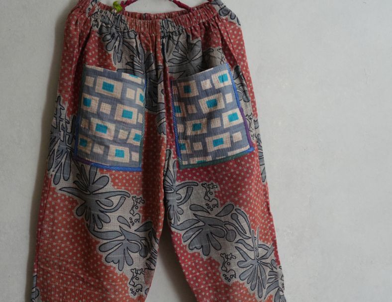 kantha 老甘達口袋褲*舊粉點 2
