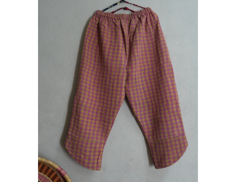 kantha 老甘達口袋褲*粉格子  3