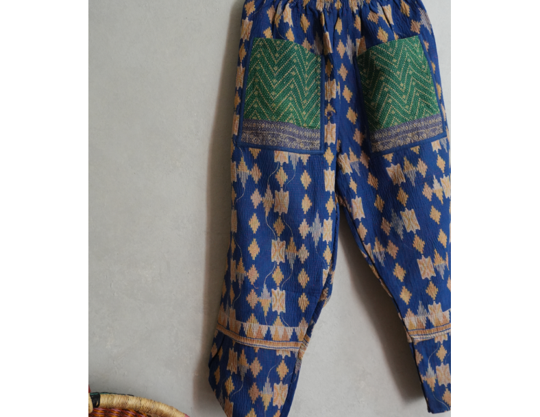 kantha 老甘達口袋褲*孔雀藍 2