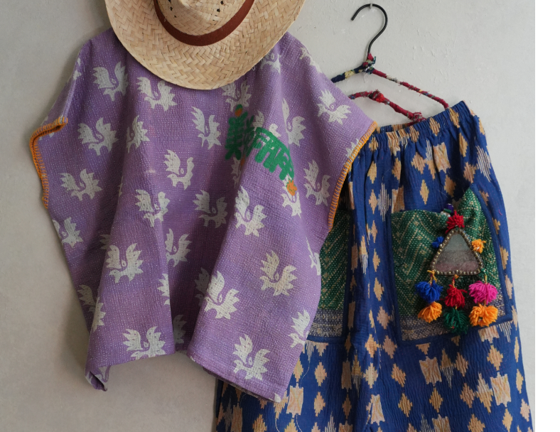 kantha Hindi 木印寬版上衣*薰衣紫 4