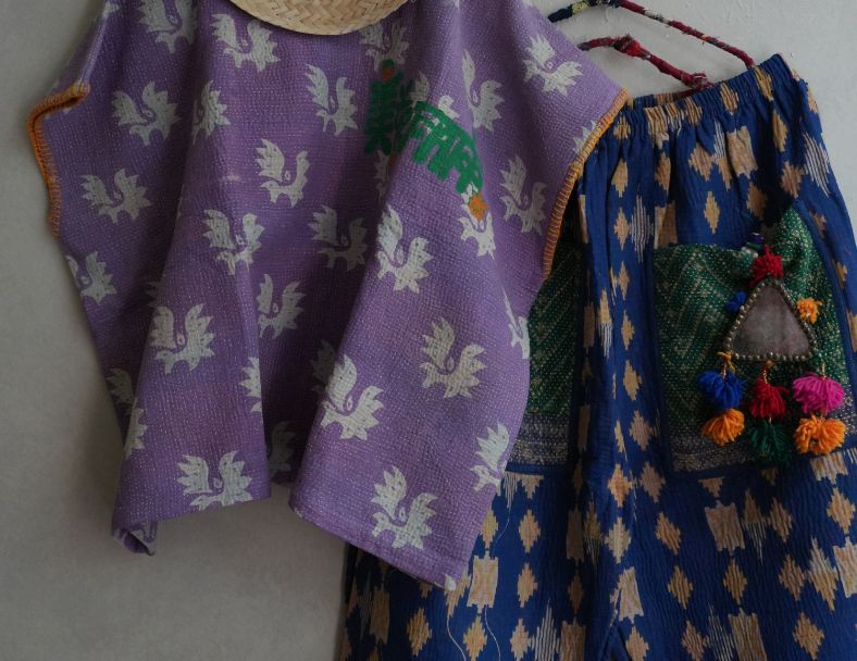 kantha 老甘達口袋褲*孔雀藍 4