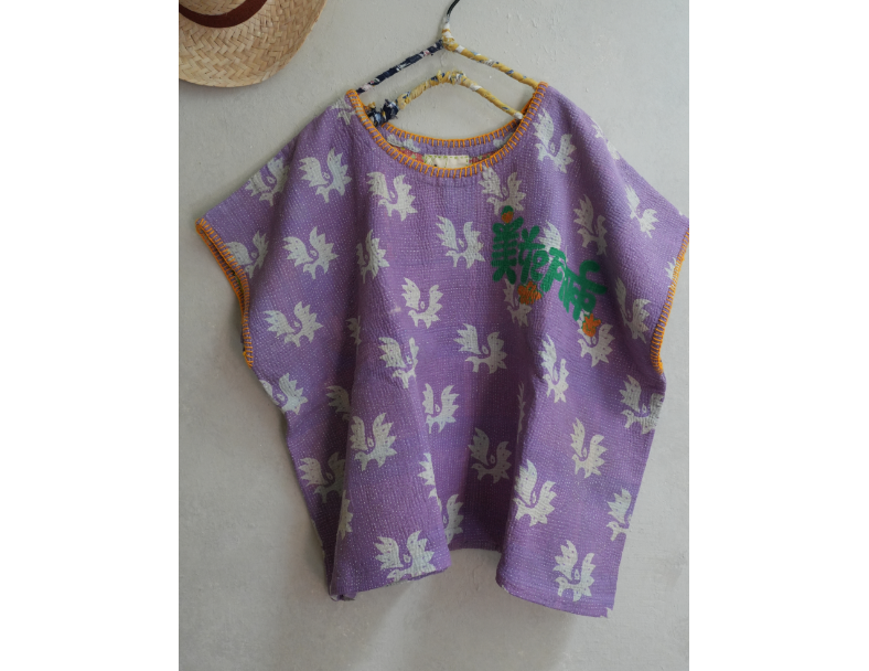 kantha Hindi 木印寬版上衣*薰衣紫 2