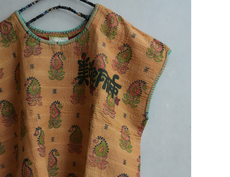 kantha Hindi 木印寬版上衣*蓮光印 2