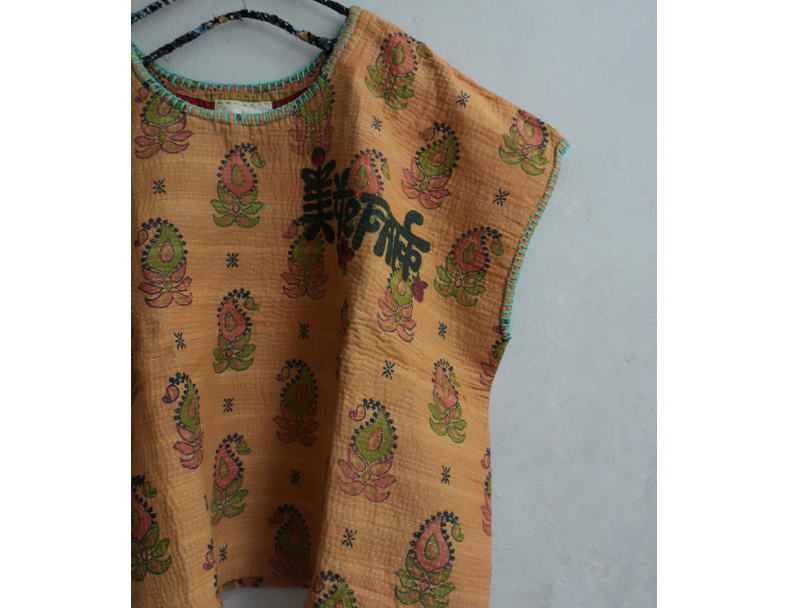 kantha Hindi 木印寬版上衣*蓮光印 3