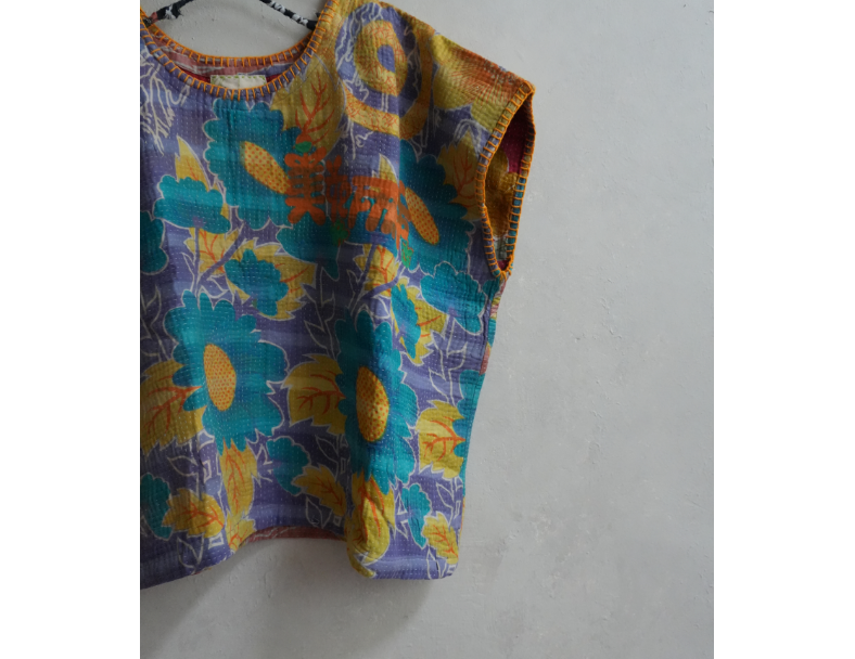kantha Hindi 木印寬版上衣*花籃 3