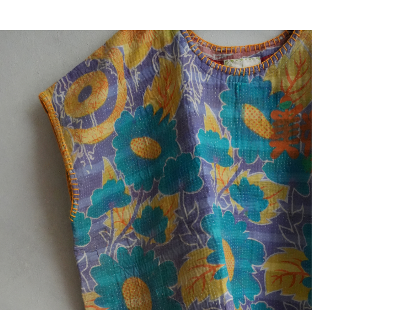 kantha Hindi 木印寬版上衣*花籃 2