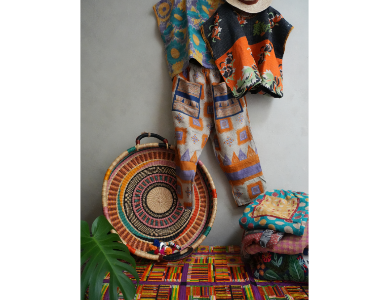 kantha 老甘達口袋褲*藍點點 5