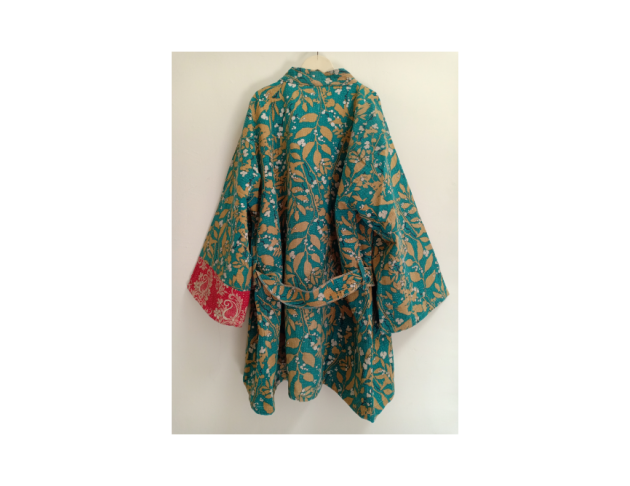 甘達Kimono / 藍花紅袖 *SOLD 5