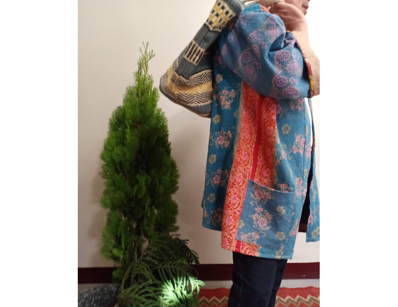 老甘達kantha外套 / 藍卡其 2