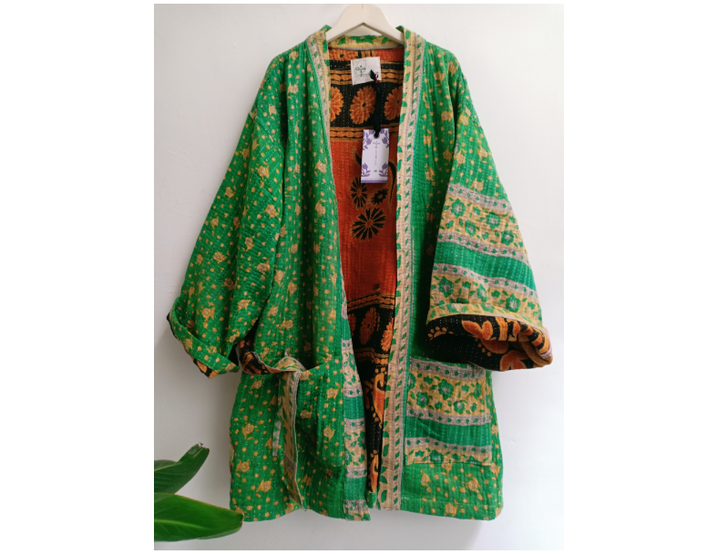 甘達KIMONO / 綠野小黃菊 *SOLD 4