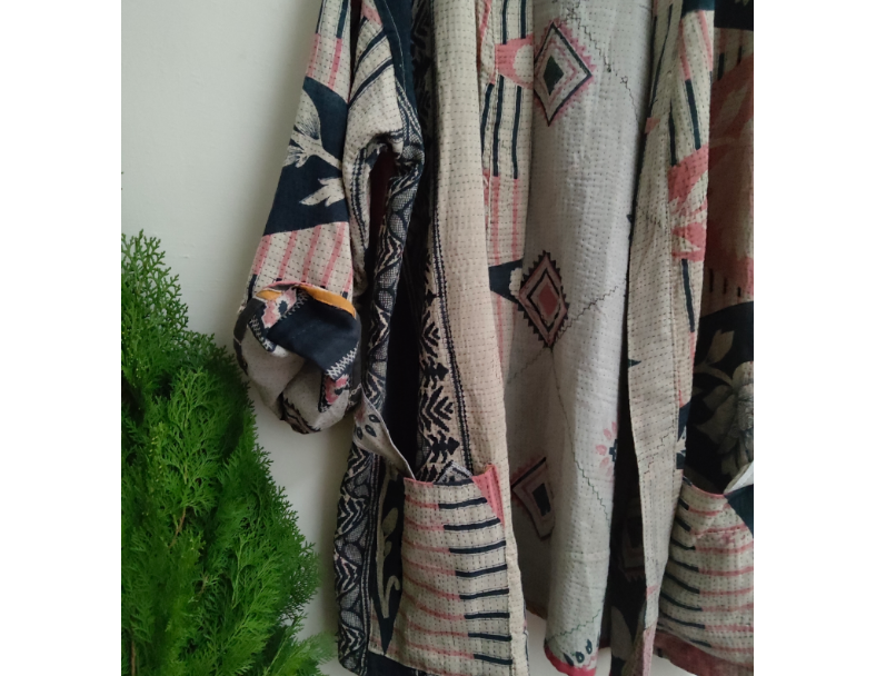 老甘達kantha外套 / 灰米自在 6