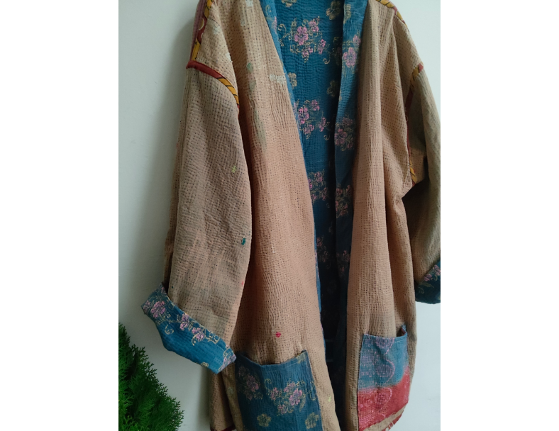 老甘達kantha外套 / 藍卡其 6