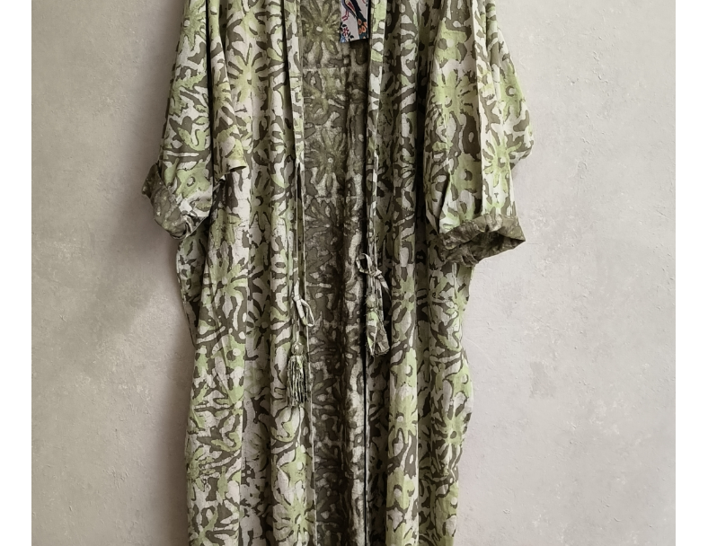 泥染手印長罩衫*綠 2