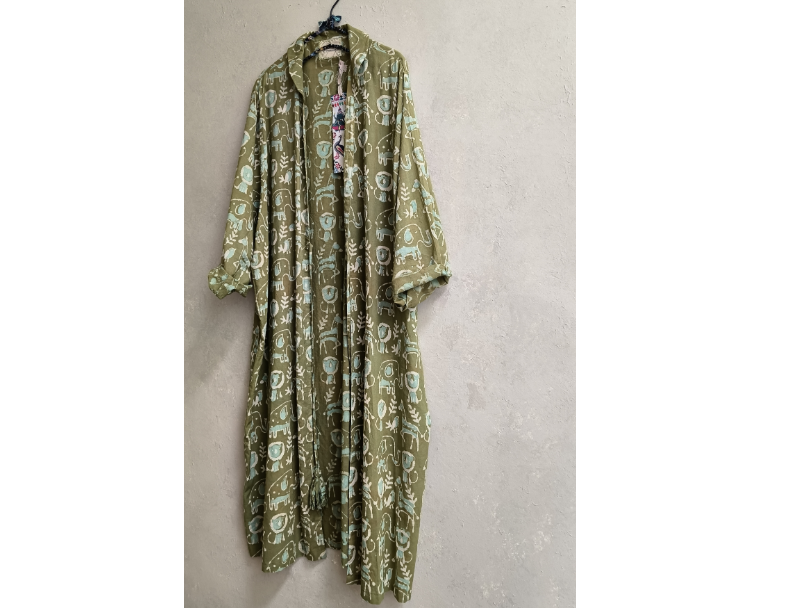 泥染手印長罩衫*綠 5