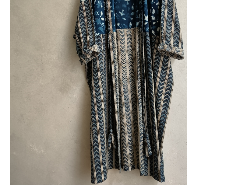 泥染手印長罩衫*藍 5