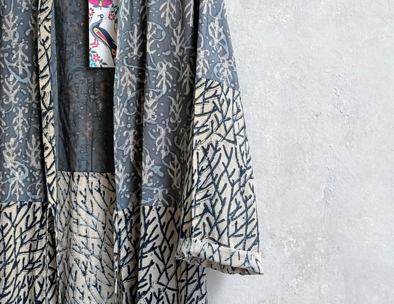 泥染手印長罩衫*灰 1