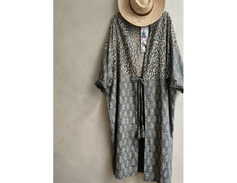 泥染手印長罩衫*灰 3