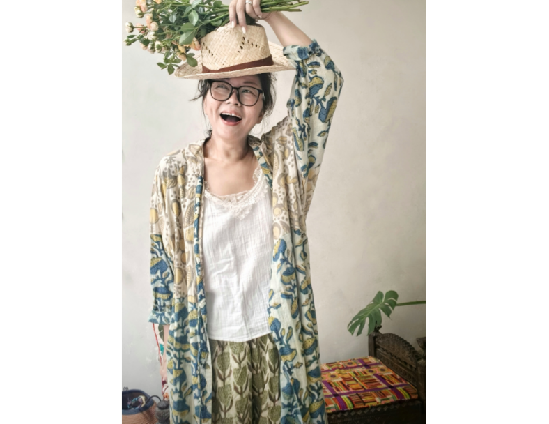 泥染手印長罩衫*綠 4