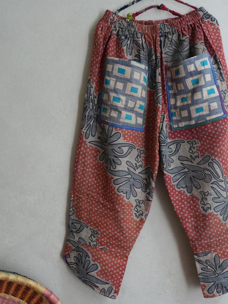 kantha 老甘達口袋褲*舊粉點