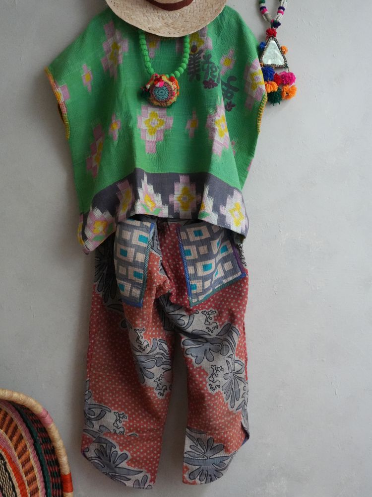 kantha 老甘達口袋褲*舊粉點