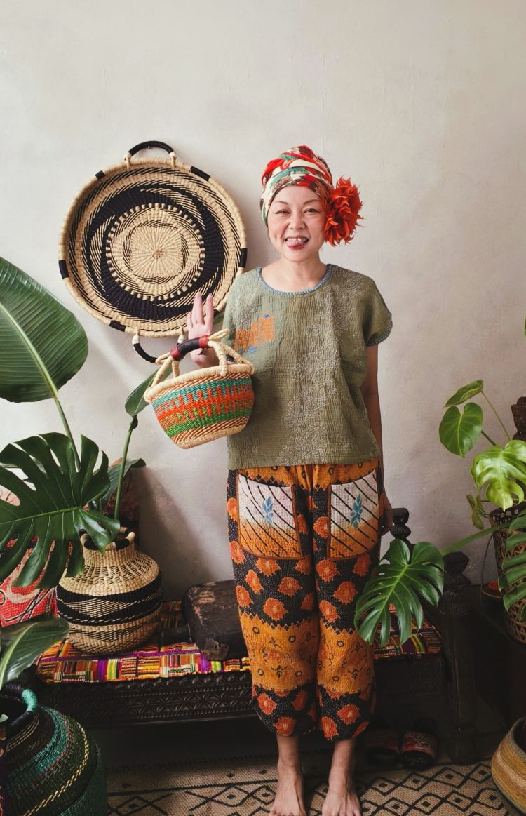 kantha 老甘達口袋褲*暖橘