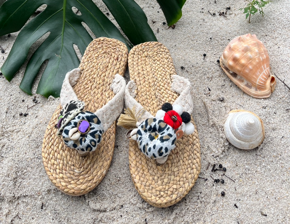 手編水草鞋-米白L 2