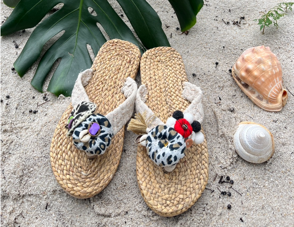 手編水草鞋-米白L 1