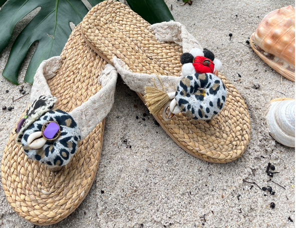 手編水草鞋-米白L 5