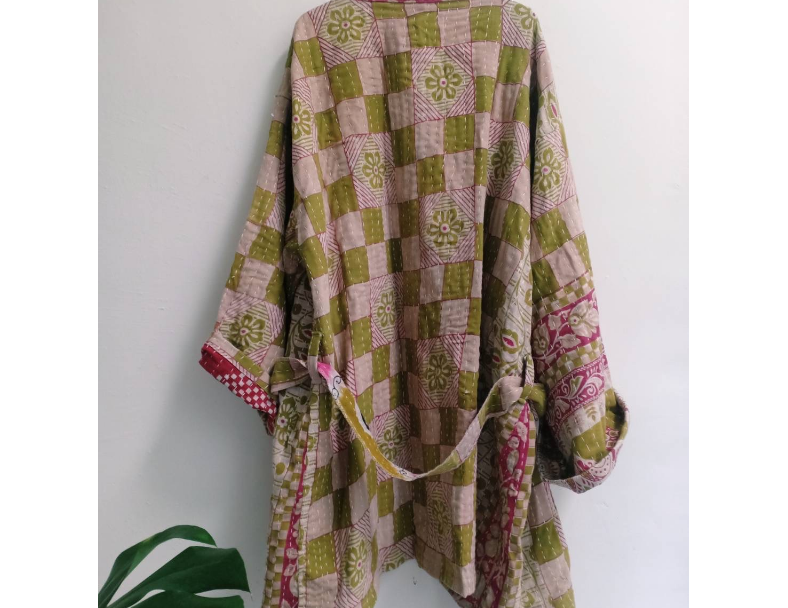 老甘達外套 / 綠粉棋盤格 5