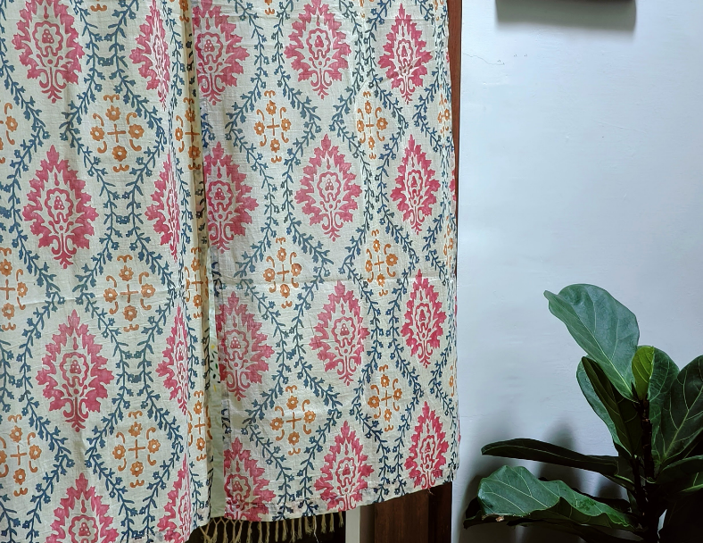 木印門簾-粉黃花語 3