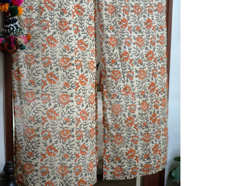 木印門簾-金盞花 2