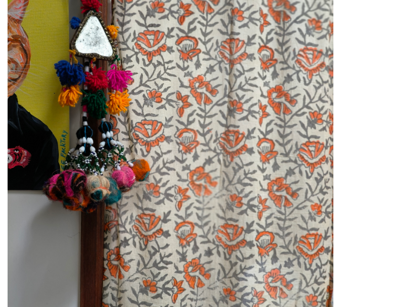 木印門簾-金盞花 3