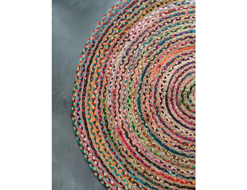 花尾麻編彩圈毯   3