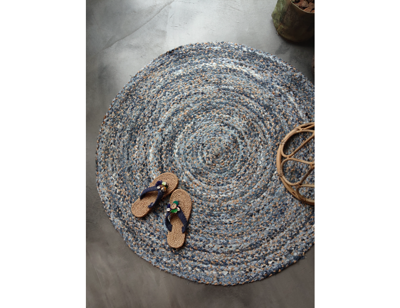 花尾麻編丹寧毯 3