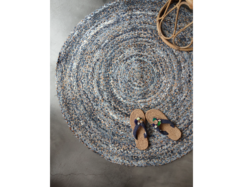 花尾麻編丹寧毯 4