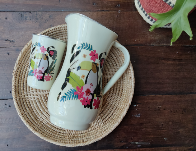 琺瑯茶壺杯-戀の巨嘴鳥 5