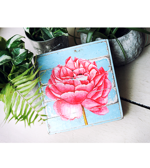 舊料手繪花版畫.D 1